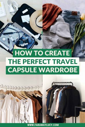 How to Create the Perfect Travel Capsule Wardrobe. This guide will show you how to greate the perfect travel capsule wardrobe for spring, summer, fall and winter so you can pack lighter and do good for the environment. Click through to read more...